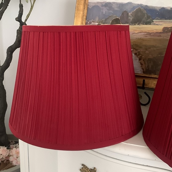Set of 2 Elegant Pleated Lampshade Urbanest Mushroom Pleated Maroon traditional - Picture 4 of 14